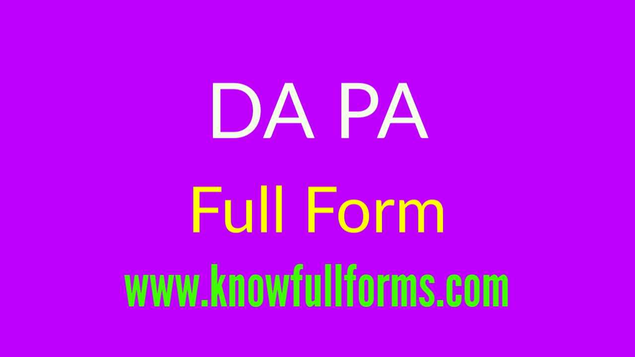 DA PA Full Form in Hindi
