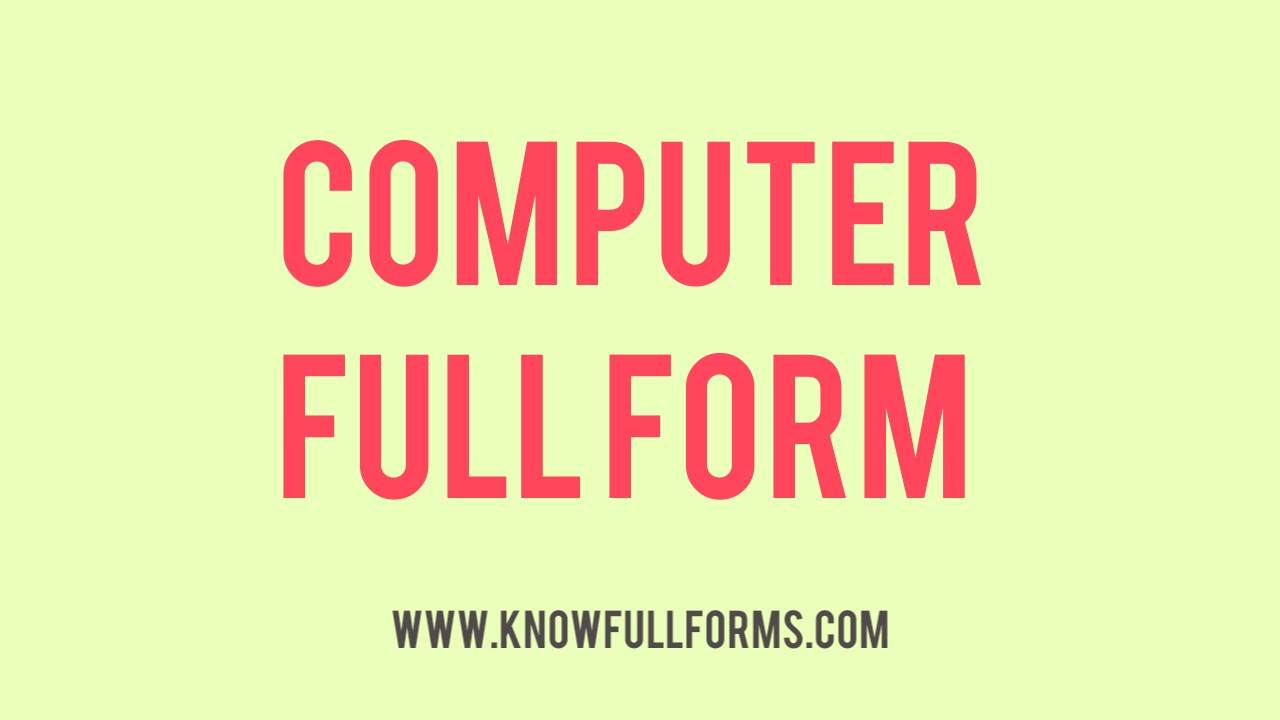 Computer Full Form in hindi