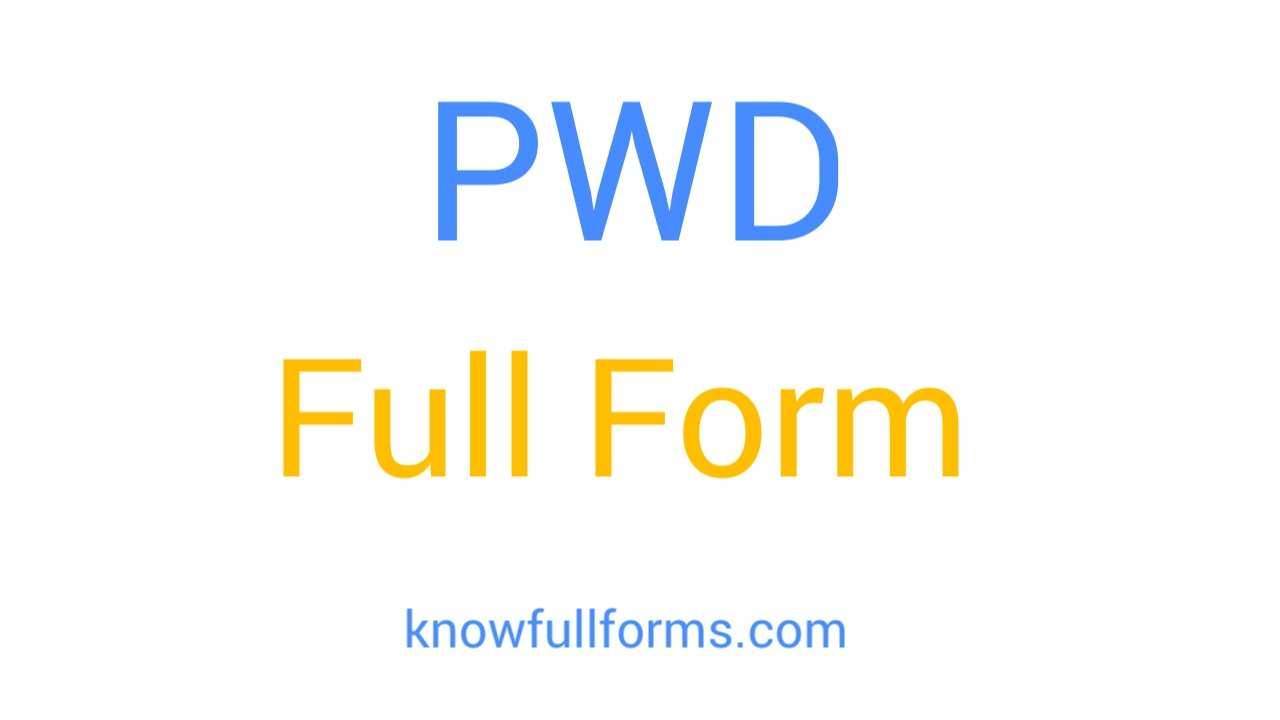 PWD Full Form in hindi