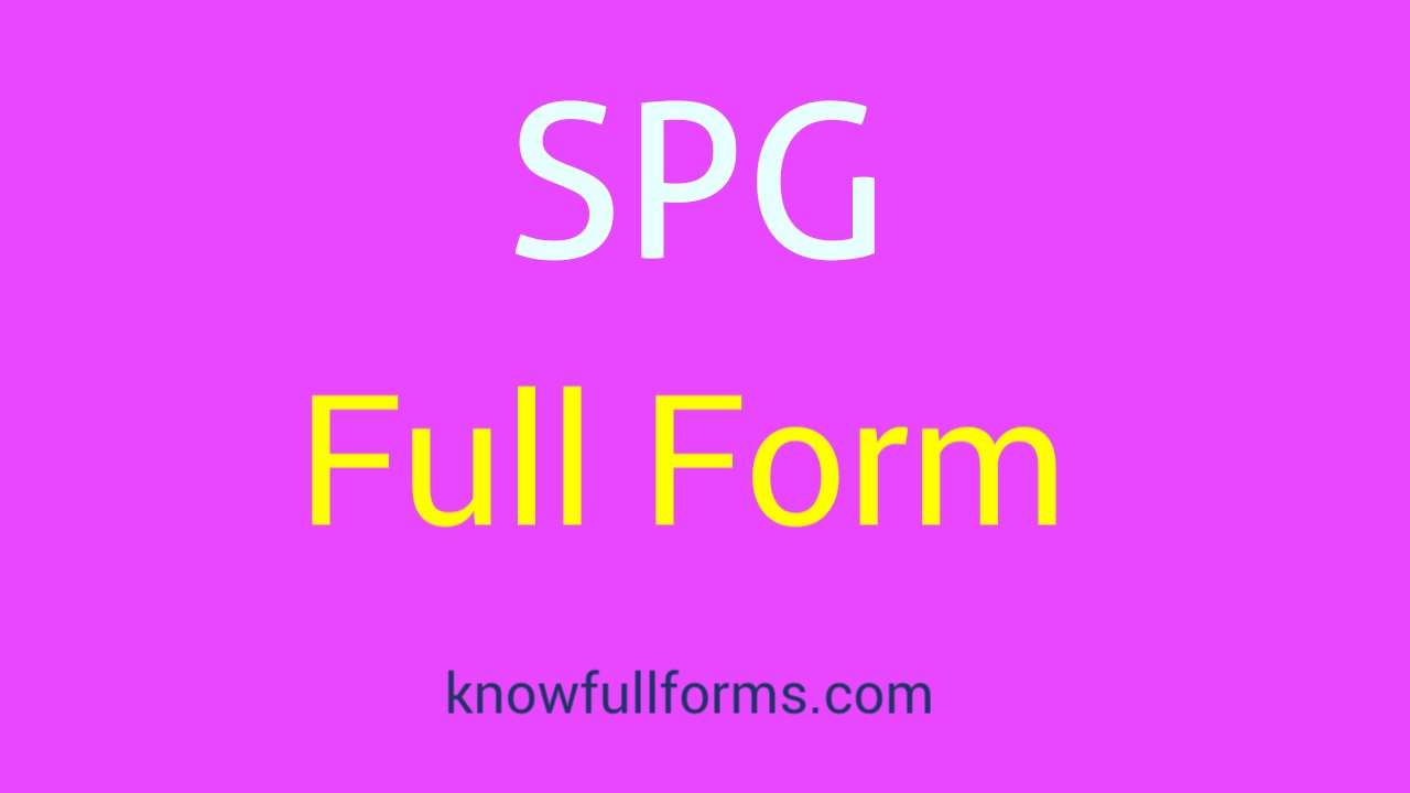 SPG Full Form